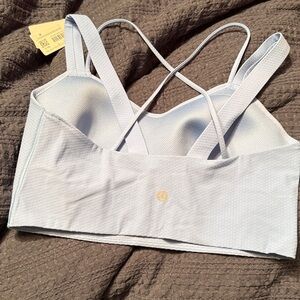 Lululemon like a cloud Light Blue Seamless Padded Bralette with Crisscross Strap